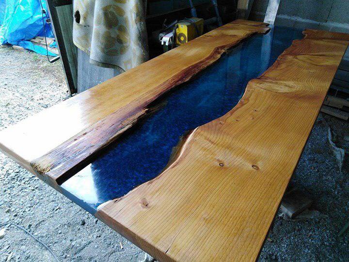 Resin And Wood River Table, How To Make A Live Edge Table With Resin