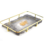 Rectangular metal tray holder