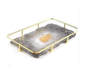 Rectangular metal tray holder