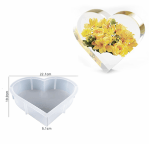 Heart 3D Silicone mould - perfect for creating beautiful decorations - 19,5 x 16,5 cm