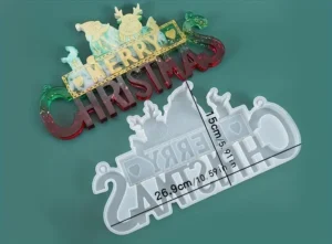 Mold MERRY CHRISTMAS with a deer for DIY Christmas Decorations