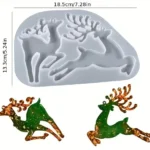 Mold for Two Reindeer for DIY Christmas Decorations