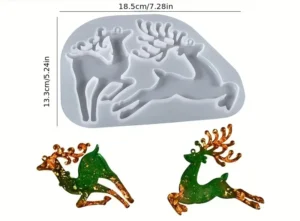 Mold for Two Reindeer for DIY Christmas Decorations