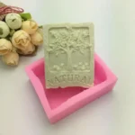 Silicone Mold for Homemade Soap: Rectangular Design with Tree Pattern – Gives Life to Your Custom Handcrafted Soap!