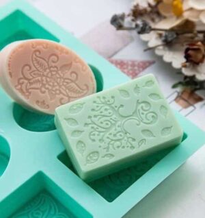 Double Silicone Mold with “Arabesque” decorations (Rectangular and Oval): A Dive into the Art of Homemade Soap!