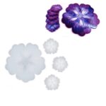 Silicone Molds - "Flowers" Set: Tray + 3 Coasters
